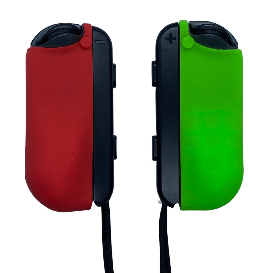 JenDore Fundas protectoras Joy-con de silicona verde lima y roja para Nintendo Switch