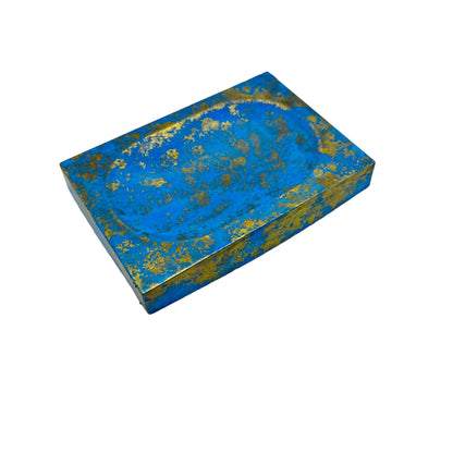 JenDore Handmade Blue Gold Ceramic Soap Dish