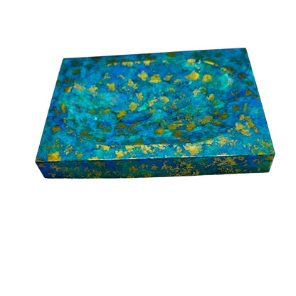 JenDore Handmade Teal Gold Ceramic Soap Dish