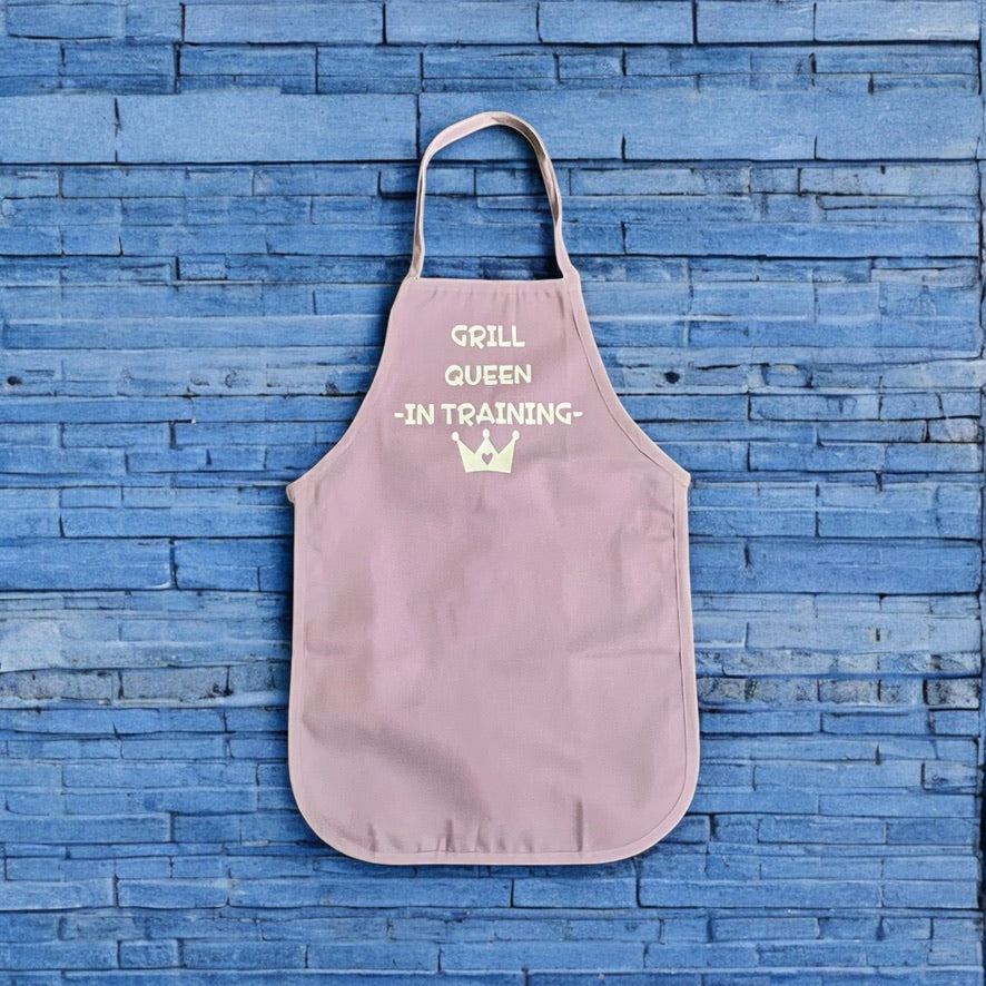 JenDore “ Grill Queen In Training “ Light Purple Kids Girls Apron