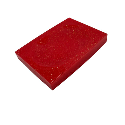 JenDore Handmade Red Glitter Gold Soap Dish