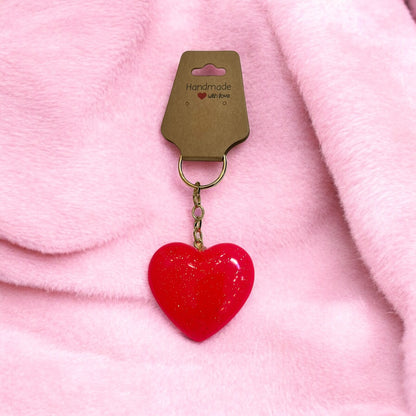 JenDore Handmade Neon Pink Heart Keychain