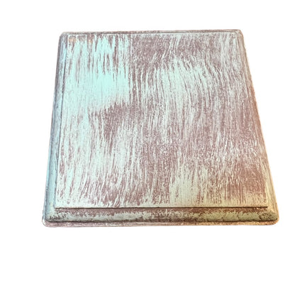 JenDore Gray Mint Green Square Wood Riser for Figurines, Candles, Vases