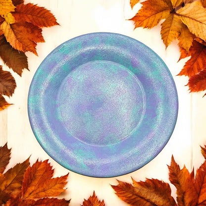 JenDore Handmade Iridescent Bliss Ceramic Vanity Plate – Pastel Purple & Blue