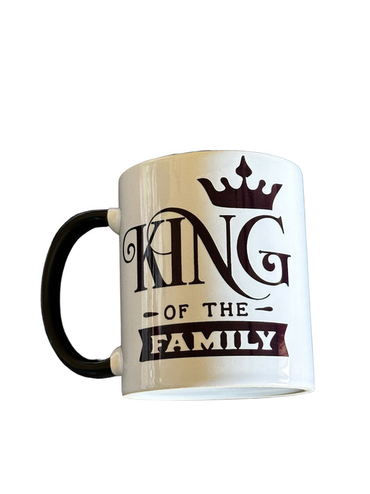 JenDore “ King of the Family This is what an Awesome Dad Looks Like “ Black White Mug - Perfect for Father’s Day