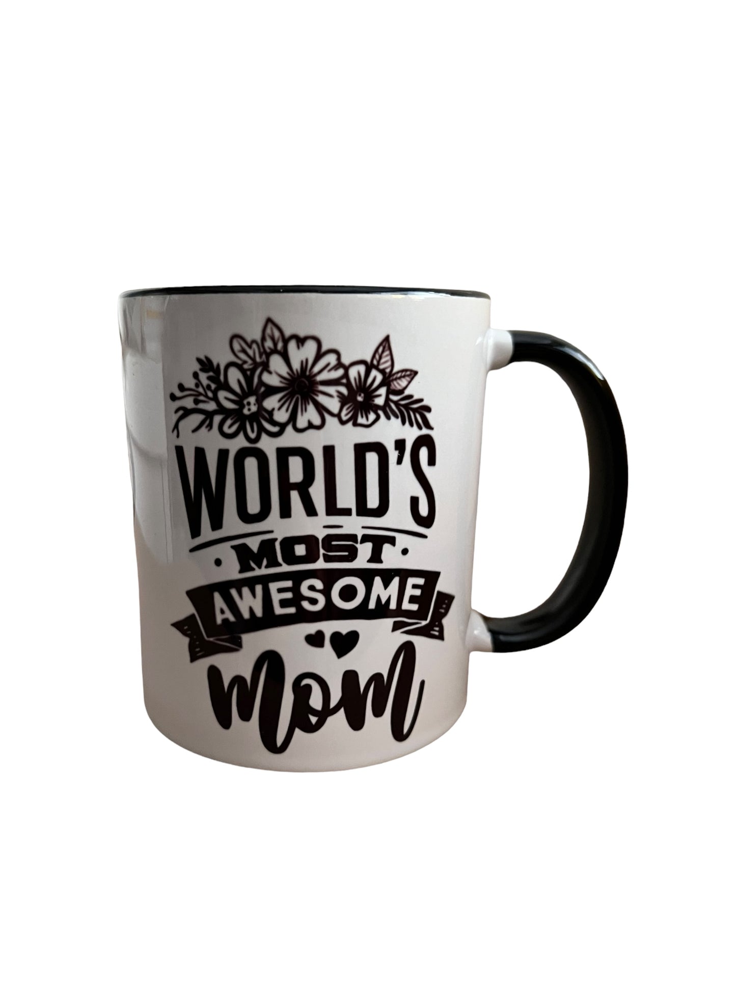 JenDore Best Mom Ever 12 oz. Black and White Ceramic Mug