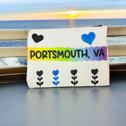 JenDore Portsmouth Virginia Cosmetic 9x6 in Makeup Travel Bag