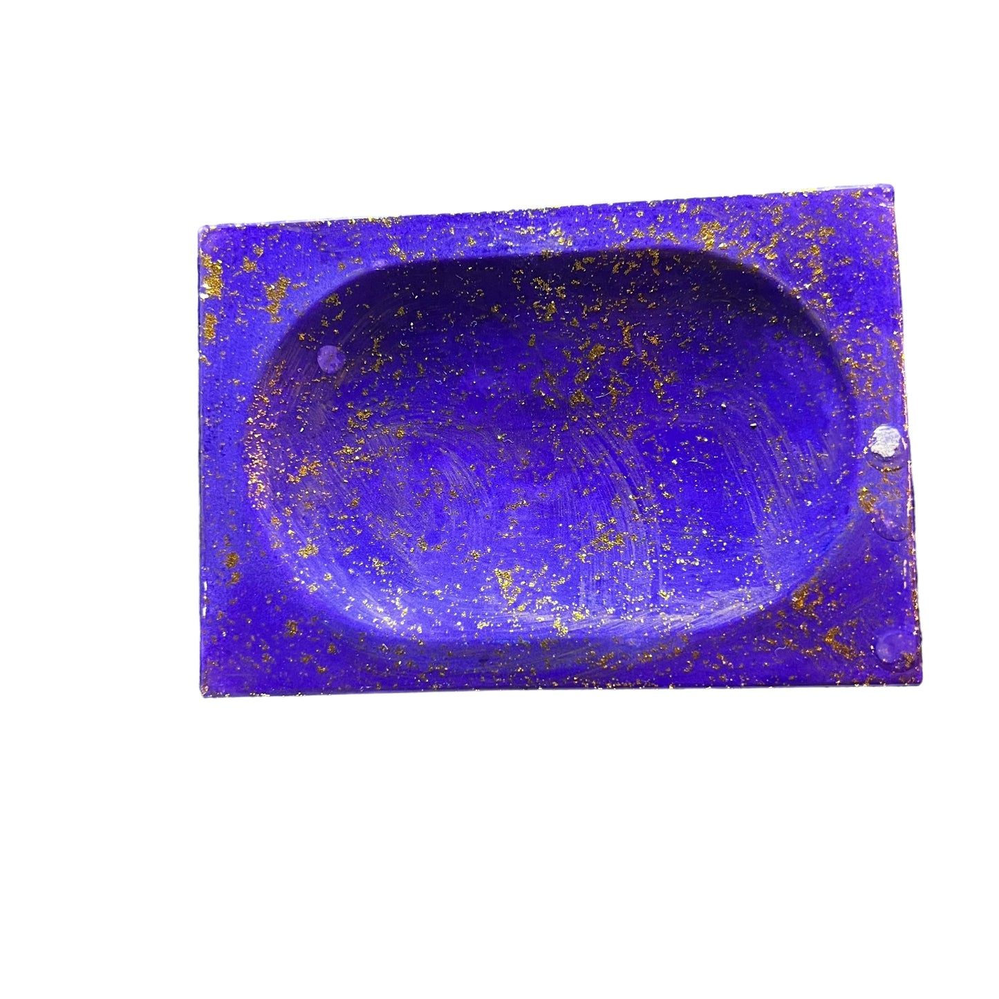 JenDore Handmade Purple Glitter Gold Ceramic Soap Dish