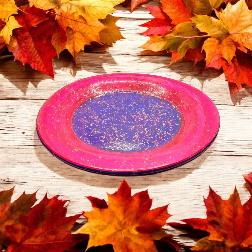 JenDore Handmade Majestic Glitter Vanity Plate – Pink, Purple & Gold