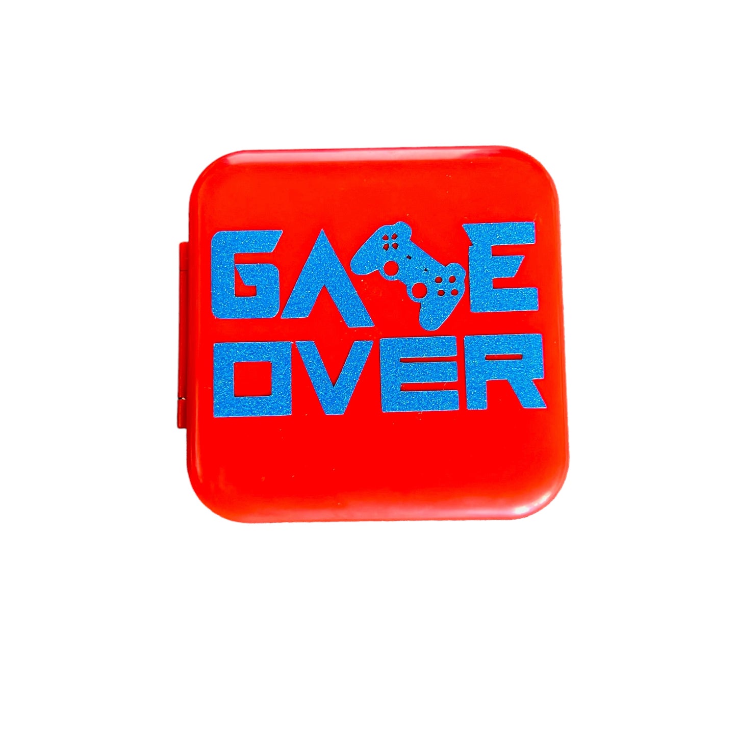 JenDore Game Over Game Card Case: 12 Slot Red & Blue Storage for Nintendo Switch Cartridges