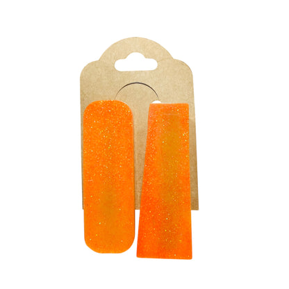 JenDore Hair Clips - Handmade Orange A (Set of 2)