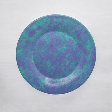 JenDore Handmade Iridescent Bliss Ceramic Vanity Plate – Pastel Purple & Blue