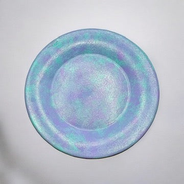 JenDore Handmade Iridescent Bliss Ceramic Vanity Plate – Pastel Purple & Blue