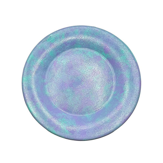 JenDore Handmade Iridescent Bliss Ceramic Vanity Plate – Pastel Purple & Blue