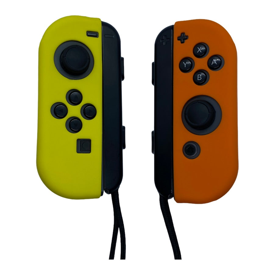 JenDore Fundas protectoras Joy-con de silicona naranja y amarilla para Nintendo Switch