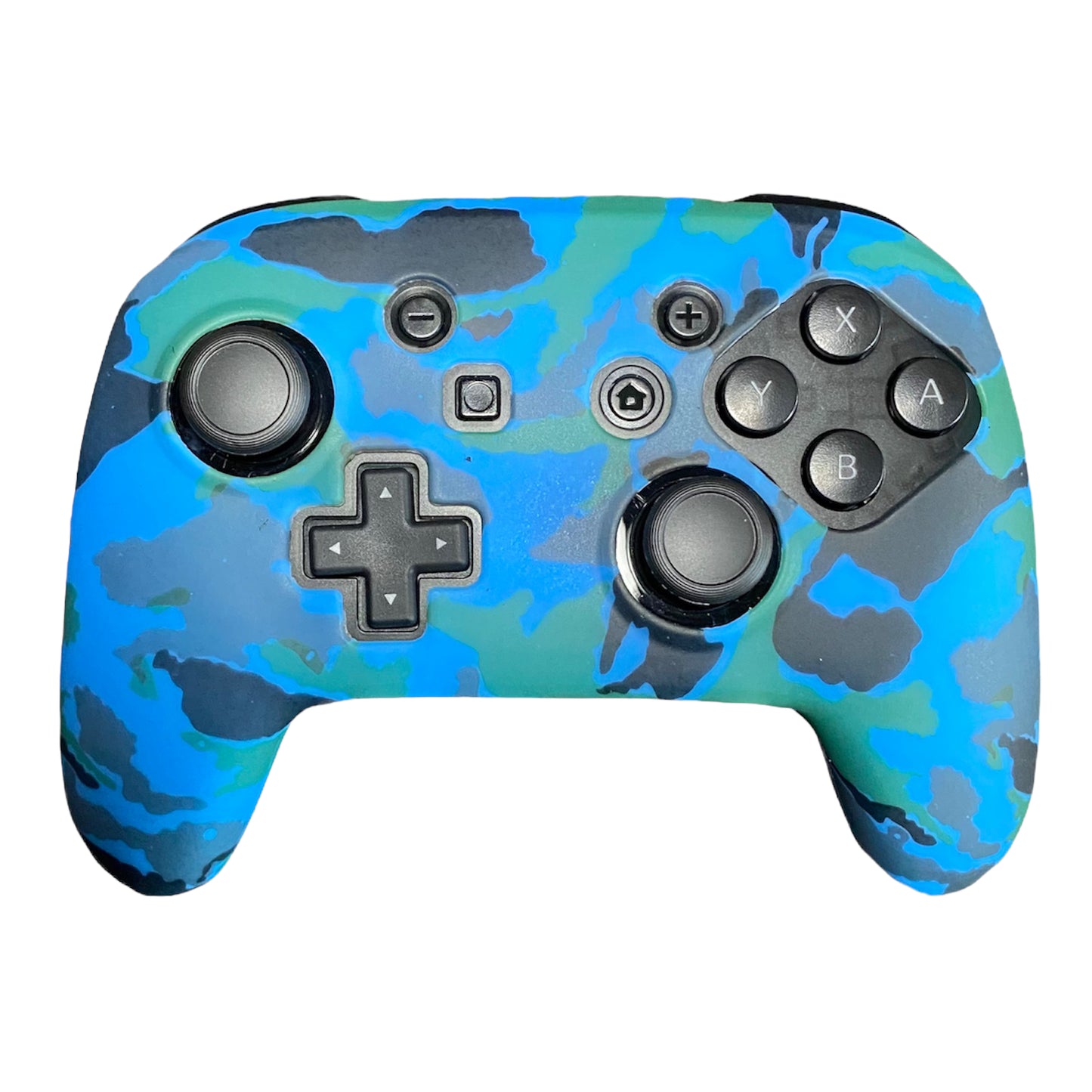 JenDore Pro Controller Azul Verde Camo Funda de Silicona Compatible con Nintendo Switch 