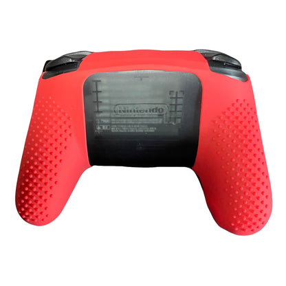 JenDore Nintendo Switch Pro Controller Carcasa de silicona Paisely roja y negra 