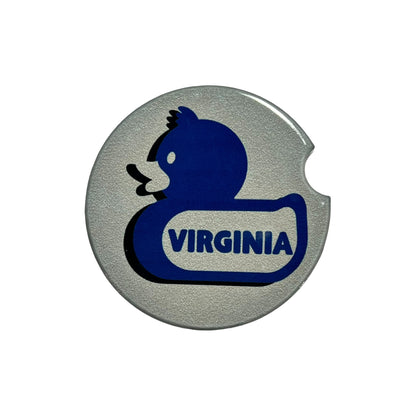 JenDore "Virginia" Blue Gray Rubber Duck Handmade Ceramic Car Coaster