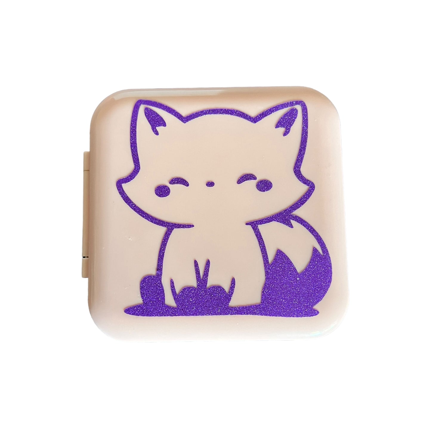 JenDore Purple Glitter Happy Fox 12 Slot Pink Game Card Case for Nintendo Switch Cartridges