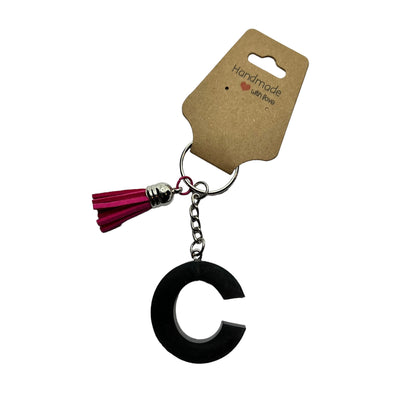 JenDore Handmade Gray Letter C Keychain – Your Initial, Your Style