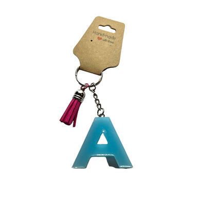 JenDore Blue Letter A Glitter Keychain – Your Initial, Your Style