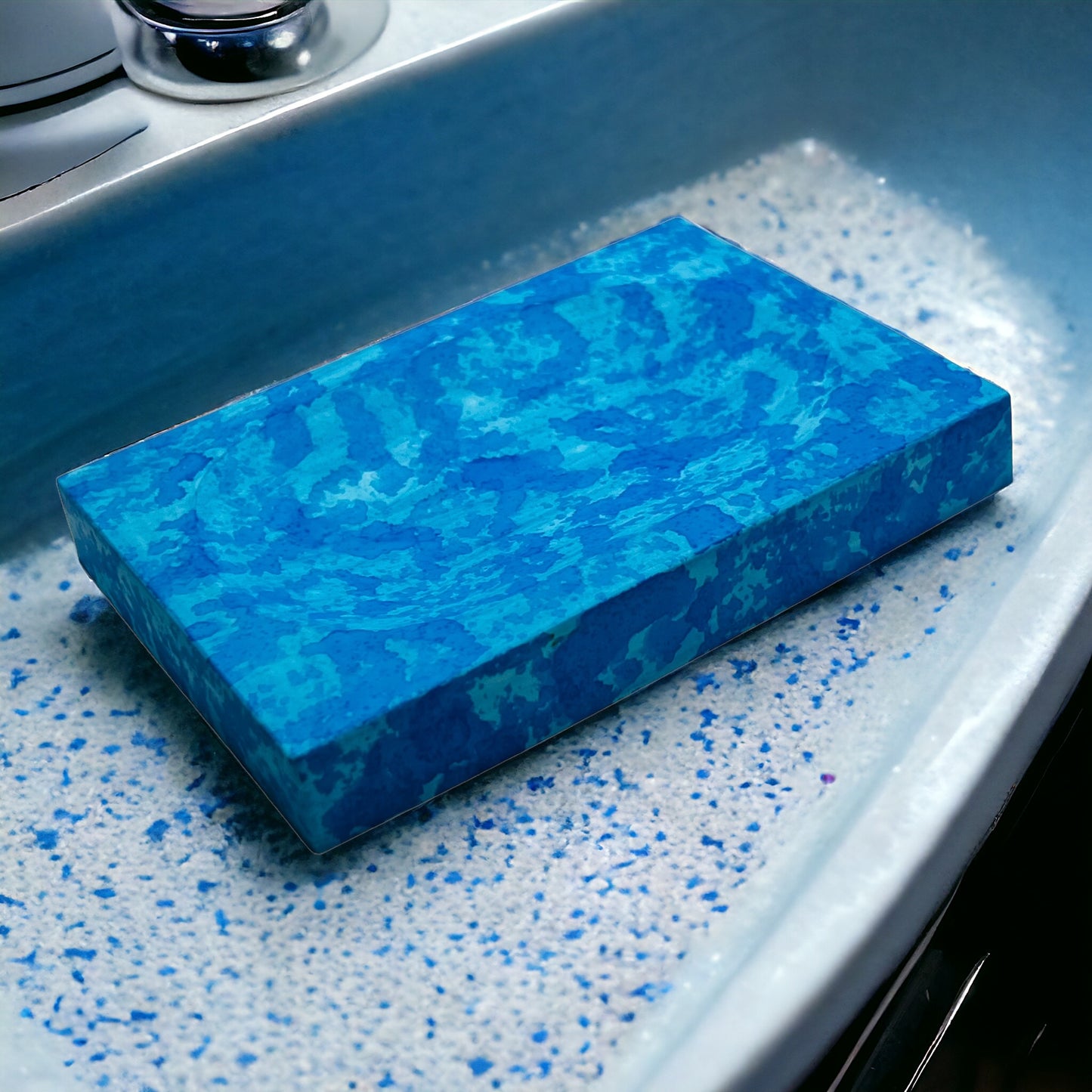 JenDore Handmade Ocean Blue Splash Ceramic Soap Dish