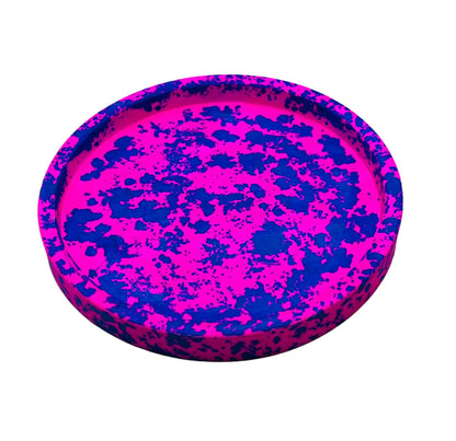 JenDore Handmade Hot Pink & Blue Splatter Chaos Circular Ceramic Vanity Tray