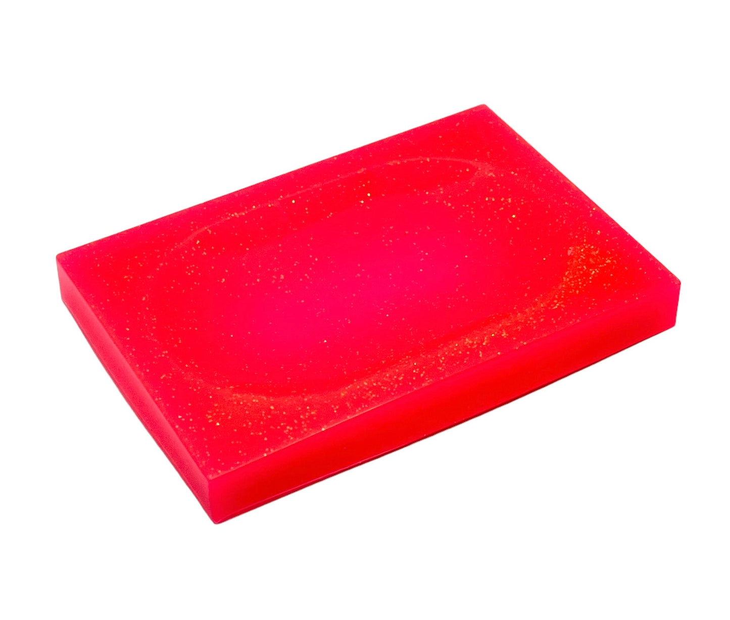 Handmade Coral Glitter Soap Dish Holder | Unique Bathroom & Kitchen Decor