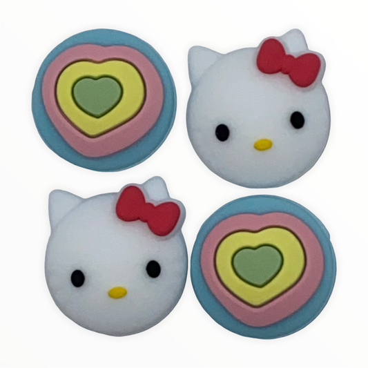 JenDore Hello Kitty Hearts Anime 4 tapas de silicona para agarre de pulgar para Nintendo Switch y NS Lite