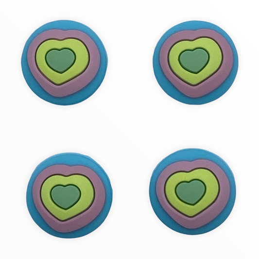 JenDore Rainbow Pastel Hearts 4 tapas de silicona para agarre de pulgar para Nintendo Switch y NS Lite