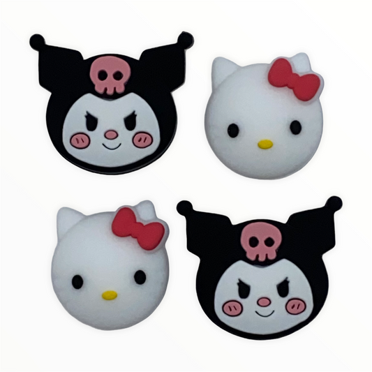 Jendore Hello Kitty Kuronmi Anime 4Pcs Capuchons de Poignée en Silicone pour Nintendo Switch &amp; NS Lite