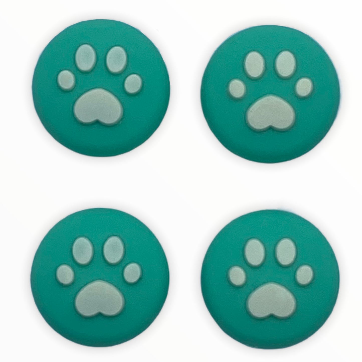 JenDore Teal & Cream 4Pcs Paw Silicone Thumb Grip Caps for Nintendo Switch