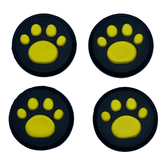 Jendore Jaune et Noir 4Pcs Paw Silicone Thumb Grip Caps pour Nintendo Switch