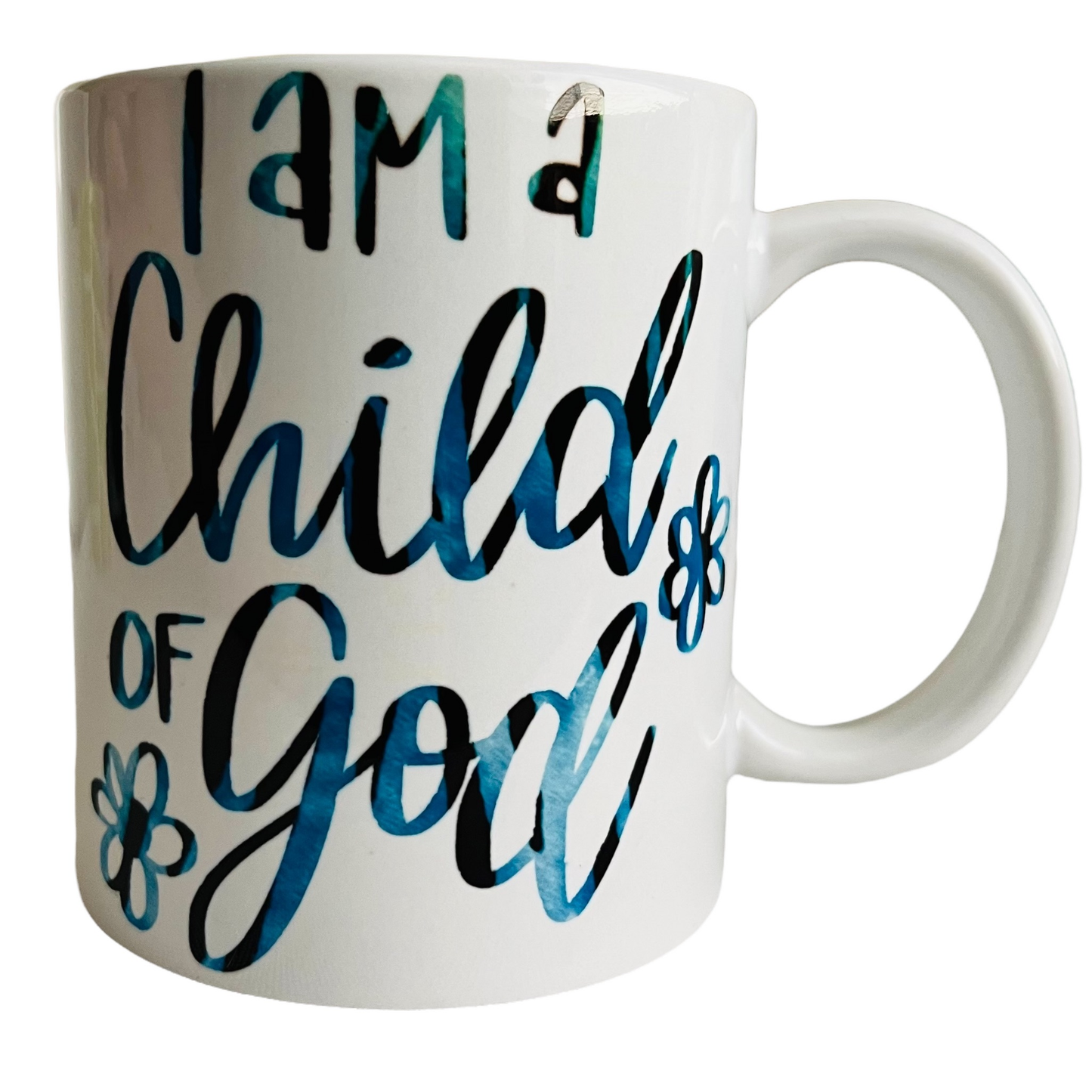 JenDore " Cette fille court sur Jésus et le café / Je suis un enfant de Dieu " 12 oz. Tasse à café et à thé