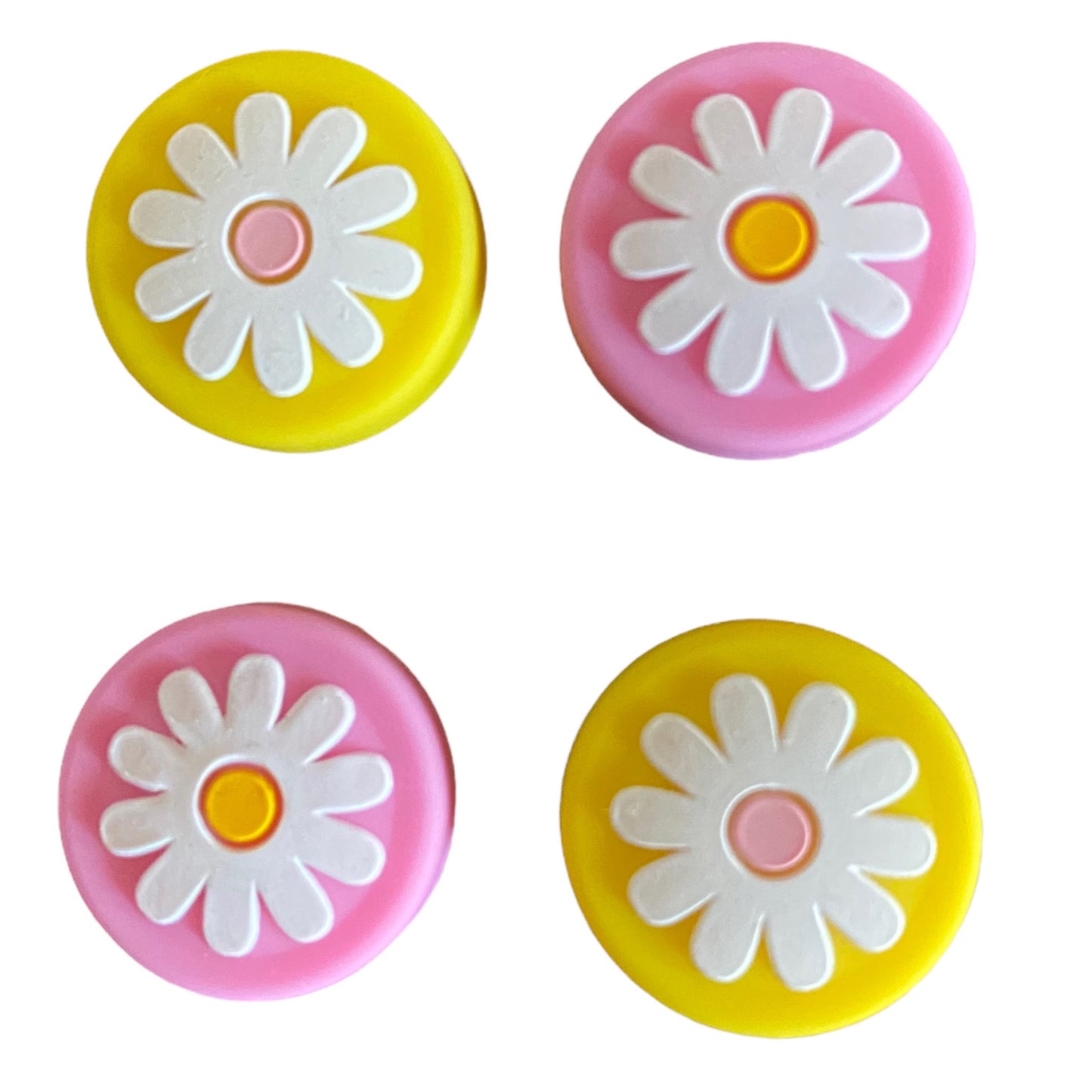 Jendore Rose Jaune Fleur 4Pcs Capuchons de Poignée en Silicone pour Nintendo Switch