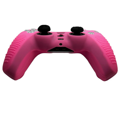 Jendore PS5 Contrôleur Rose vif Anti-dérapant Silicone Housse de protection