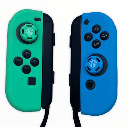 JenDore Blue Green Silicone Nintendo Switch Joy-con Protective Shell Covers & Thumb Grips Set