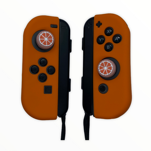 JenDore Orange Thumb Grips & Silicone Nintendo Switch Joy-con Protective Shell Covers Set