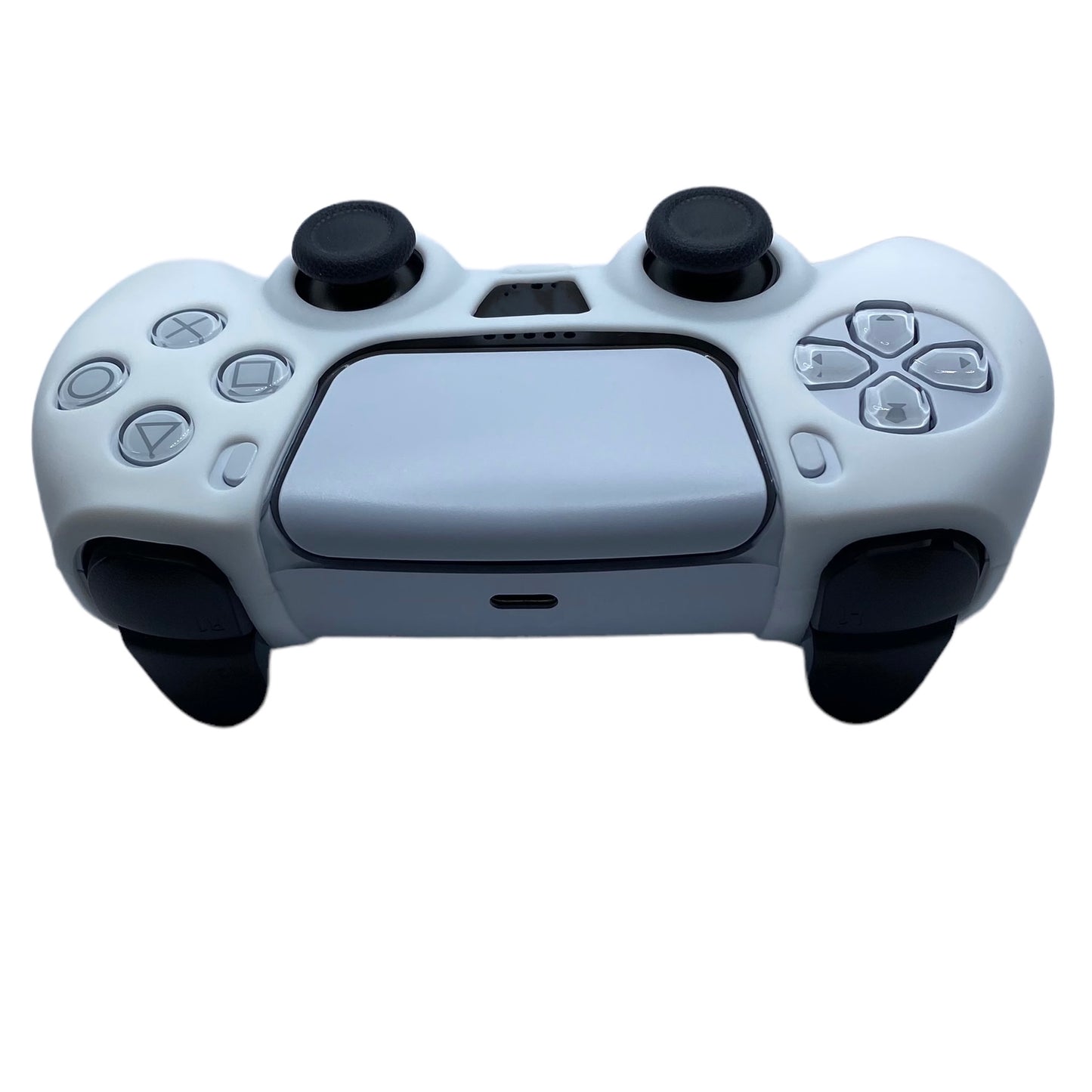 Jendore PS5 Controller Coque de protection en silicone avant lisse blanche