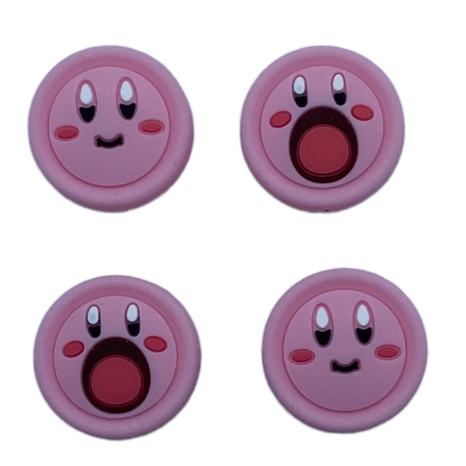 Jendore Rose Anime Dessin Animé Gaming Face Kirb 4Pcs Silicone Thumb Grip Caps pour Nintendo Switch