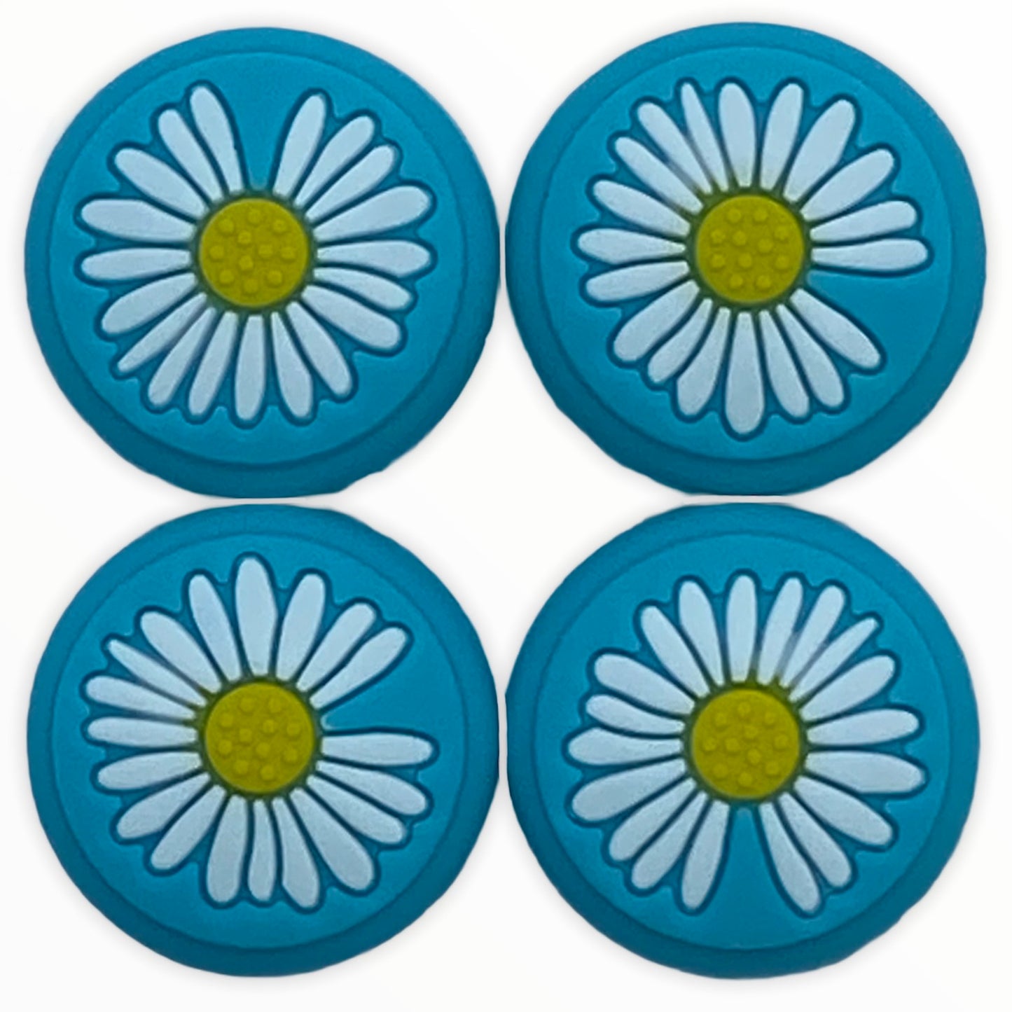 Jendore Blue Flowers 4Pcs Capuchons de poignée en silicone pour Nintendo Switch