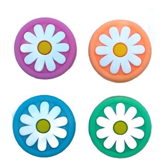 Jendore Rose Orange Vert Bleu 4Pcs Fleur Silicone Thumb Grip Caps pour Nintendo Switch