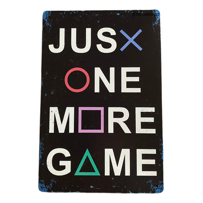 Jendore 12 x 8 PS4 Just One More Game Affiche en métal en métal