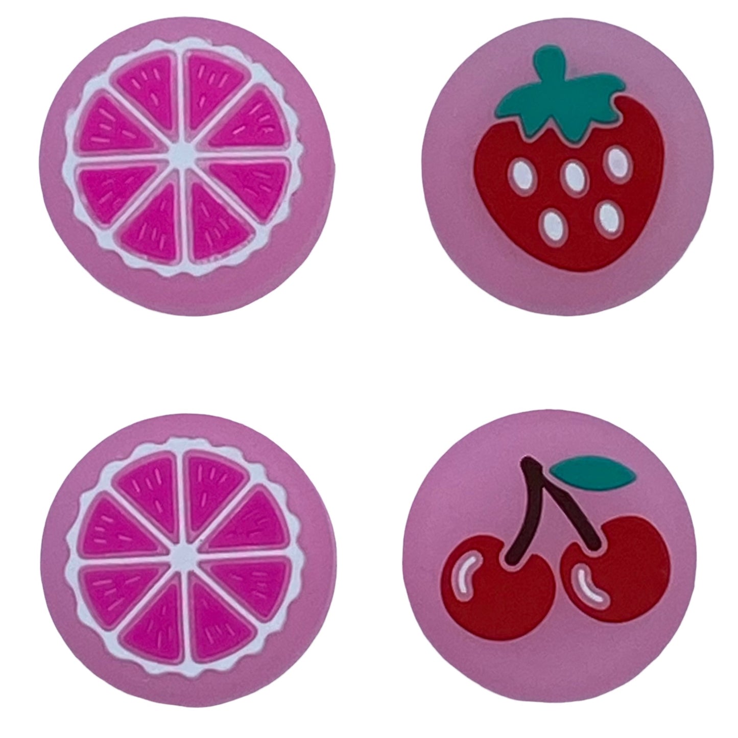 JenDore Jelly Pink Strawberry Cherry Fruit 4 tapas de silicona para agarre de pulgar para Nintendo Switch