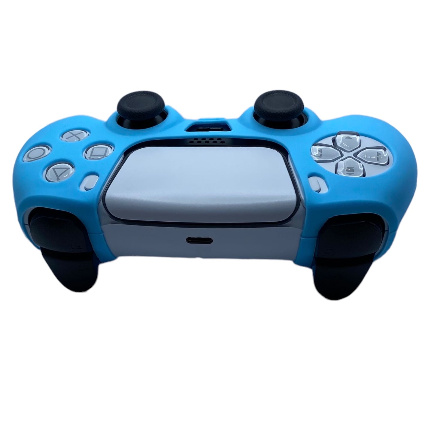 Jendore PS5 Controller Coque de protection en silicone avant lisse bleu clair 