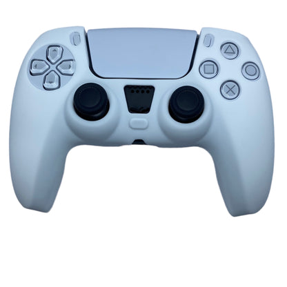 Jendore PS5 Controller Coque de protection en silicone avant lisse blanche