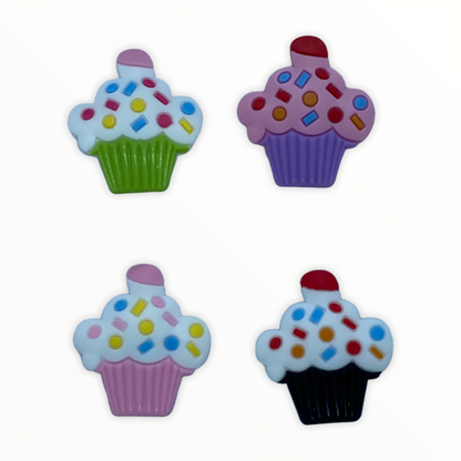 JENDORE 4 piezas Lote Cupcakes Dulces Zapatos Charms para pulseras o zuecos 