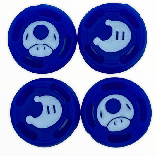 JenDore Blue Moon & Mushroom 4Pcs Silicone Thumb Grip Caps for Nintendo Switch