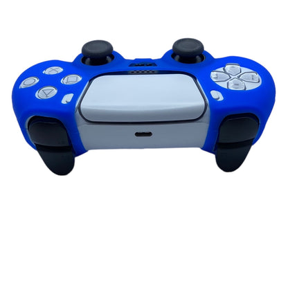 JenDore Controlador PS5 Carcasa protectora de silicona frontal lisa azul