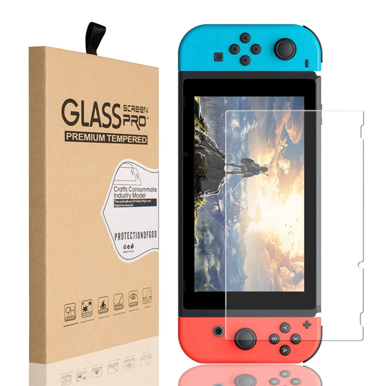 Protecteur d'écran en verre trempé transparent JENDORE 9H 2.5D 0.26MM pour Nintendo Switch